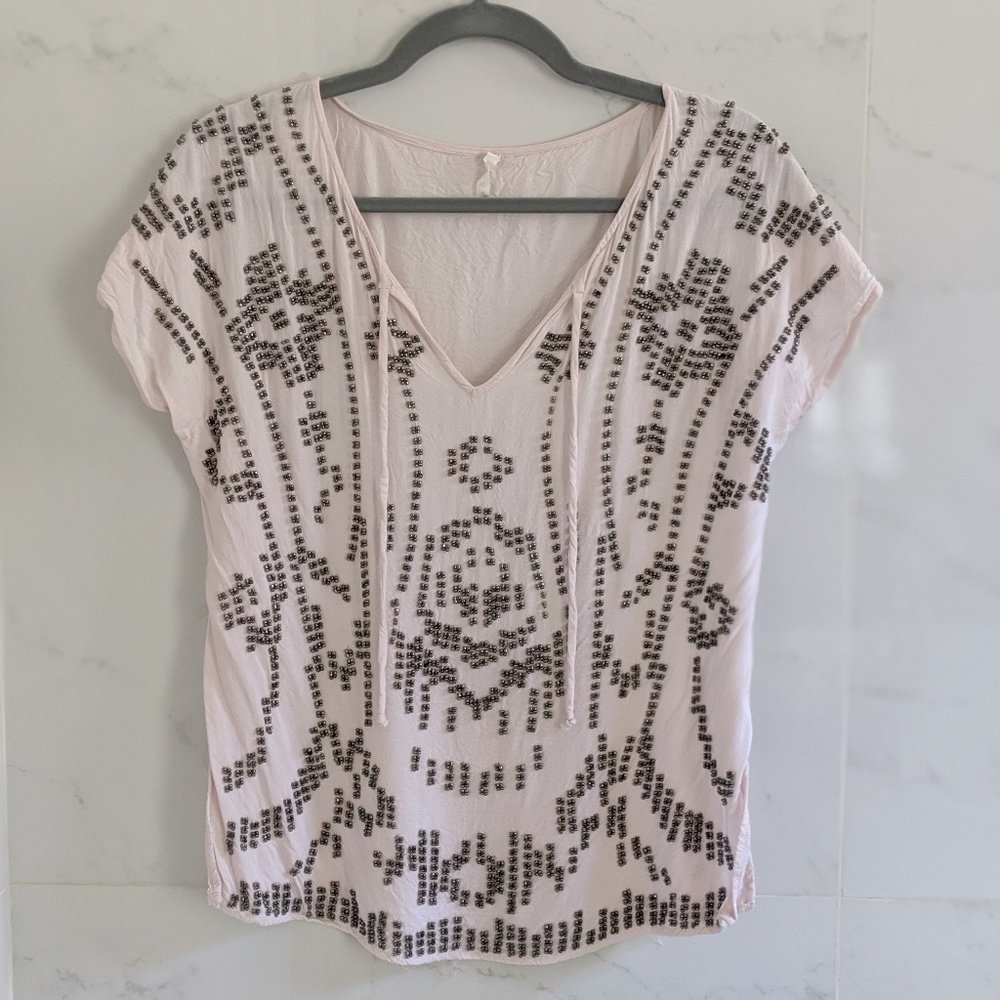 Willow & clay tribal pattern beaded top